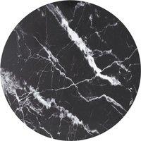 Table Top Black 80x1 cm Tempered Glass with Marble Design