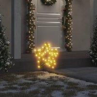 Berkfield Home Christmas Light Decorations with Spikes 3 pcs Star 50 LEDs 29 cm in Green