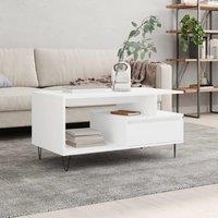Berkfield Home Coffee Table White 90x49x45 cm Engineered Wood | Size: 90 x 49 x 45 cm