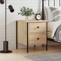 Berkfield Home Bedside Cabinet Sonoma Oak 40x42x50 cm Engineered Wood in Brown | Size: 40 x 42 x 50 cm