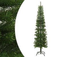 Berkfield Home Artificial Slim Christmas Tree with Stand 210 cm PE in Green