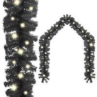 Berkfield Home Christmas Garland with LED Lights 10 m Black