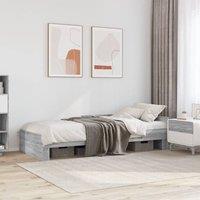 Berkfield Home Bed Frame without Mattress Grey Sonoma 75x190 cm Small Single Engineered Wood