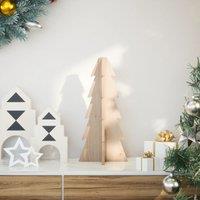 Berkfield Home Wooden Christmas Tree for Decoration 49 cm Solid Wood Pine in Brown