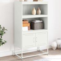 Berkfield Home Highboard White 68.5x38.5x123.5 cm Steel