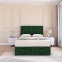 Jasmine Plush Fabric Ottoman Bed End Opening With Sprung Memory Mattress & 26 Inch strut Headboard