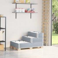 Berkfield Home 3-Tier Raised Bed Grey 120x80 cm Solid Wood Pine