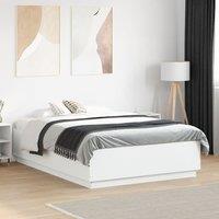 Bed Frame with LED without Mattress White 120x190 cm Small Double