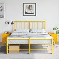 Berkfield Home Bedside Cabinets 2 pcs Mustard Yellow 34.5x39x44 cm Steel