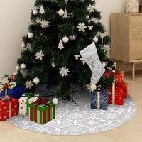 Berkfield Home Luxury Christmas Tree Skirt with Sock White 150 cm Fabric