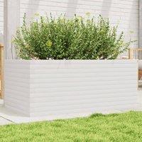 Berkfield Home Garden Planter White 110x60x45.5 cm Solid Wood Pine