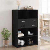 Berkfield Home Highboard Black 80x42.5x124 cm Engineered Wood