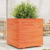 Berkfield Home Garden Planter Wax Brown 70x70x72 cm Solid Wood Pine | Size: 70 x 70 x 72 cm