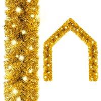 Berkfield Home Christmas Garland with LED Lights 5 m Gold