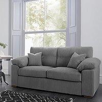 SquareBoxx Capri Jumbo Cord Sofa, 3 Seater in Grey