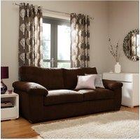 SquareBoxx Capri Jumbo Cord Sofa, 3 Seater in Chocolate