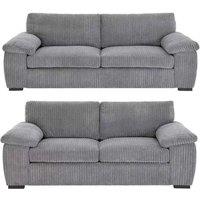 SquareBoxx Capri Jumbo Cord Sofa, 3+2 in Grey