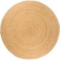 Berkfield Home Area Rug Braided Jute 240 cm Round in Beige | Size: 100 cm diameter