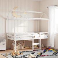 Berkfield Home High Sleeper Bed without Mattress White 90x200 cm Solid Wood Pine