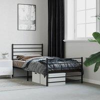 Berkfield Home Metal Bed Frame with Headboard & Footboard Black 100x200 cm