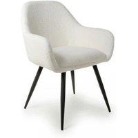 IH Design Danna Boucle White Dining Chairs (Set of 2) in Off-White
