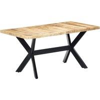 Dining Table 160x80x75 cm Solid Rough Mango Wood