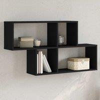Wall Shelf Black 100x20x53 cm Engineered Wood