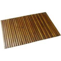Berkfield Home Acacia Bath Mat 80 x 50 cm in Brown