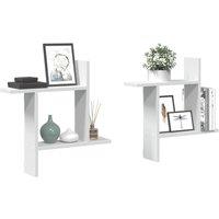 Berkfield Home Wall Shelves 2 pcs White 50x12x50 cm Engineered Wood | Size: 50 x 12 x 50 cm