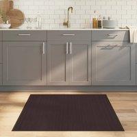 Berkfield Home Rug Square Dark Brown100x100 cm Bamboo in Brown | Size: Medium