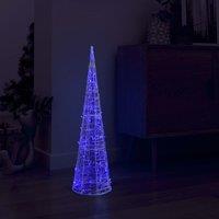 Berkfield Home Acrylic Decorative Pyramid LED Light Cone Blue 90 cm