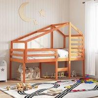 Berkfield Home High Sleeper Bed without Mattress Wax Brown 80x200 cm Solid Wood Pine