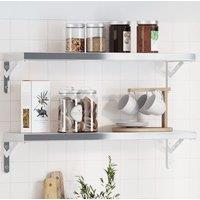 Berkfield Home Shelf Brackets 4 pcs 20x2.5x14 cm Silver Stainless Steel