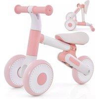 Costway Baby Balance Bike 4 Wheels Toddler First Bike No Pedal Baby Walker in Pink