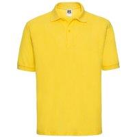 Russell Men's Polycotton Pique Polo Shirt in Yellow | Size: XS