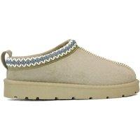 XY London Women's 'Zoe' Aztec Faux Fur Slip On Micro Slippers in Light Stone | Size: 7