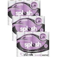Splesh Toilet Roll' Soft & Quilted, Lavender 36 Rolls in White