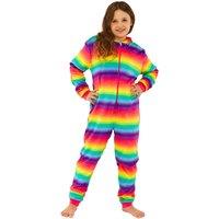 Cozy n Dozy Rainbow Ombre Fleece Onesie | Size: 10-11 Years
