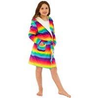 Cozy n Dozy Rainbow Ombre Fleece Dressing Gown | Size: 11-12 Years