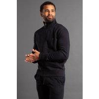French Connection Men's Cotton Blend Funnel Neck Zip Jumper in Navy | Size: Medium