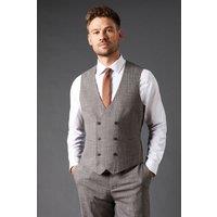 Burton Men's Charcoal Slim Fit Puppytooth Check Waistcoat | Size: 2XL