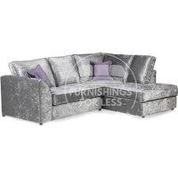 Crystal Crushed Velvet 3 to 4 Seater L Shaped Corner Sofa Right Hand Facing