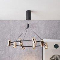 Ruma Black & Rose Gold Modern Chandelier Metal 8 Light LED Pendant Ceiling Light