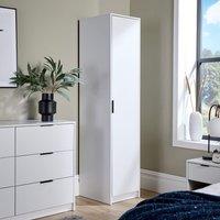 Home Source Phoenix Wardrobe 1 Door Space Saving Bedroom Clothing Storage in White