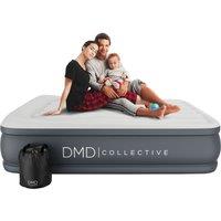 DMD Collective Double Inflatable Air Mattress Self Inflating/Deflating with Built-In Electric Air Pump in Grey