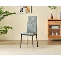 Outdoor Living Emily Leather Comfort Dining Chairs - Grey - Set of 4