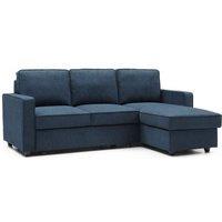 Whitehart Furniture LTD Logan Corner Textured Weave Sofa Bed in Blue