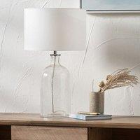 Ruma Clear Bubble Glass Table Lamp with Shade