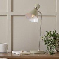 Ruma Brushed Silver Metal Table Lamp in Light Green