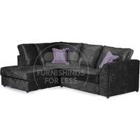Crystal Crushed Velvet 3 to 4 Seater L Shaped Corner Sofa Left Hand Facing